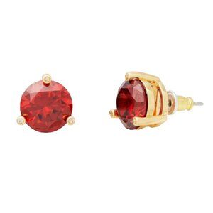 Kate Spade Round Rise and Shine Gold Tone Stud Earrings Garnet Red KE999 Studs